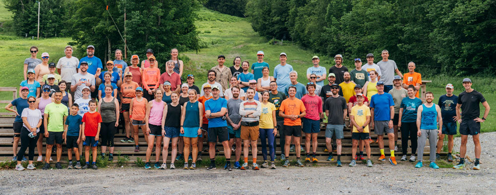 Over 70 people joined for Patagonia Trail run event with Krissy Moehl at Cochran's in Richmond, VT. Photo Credit: Carter Clark