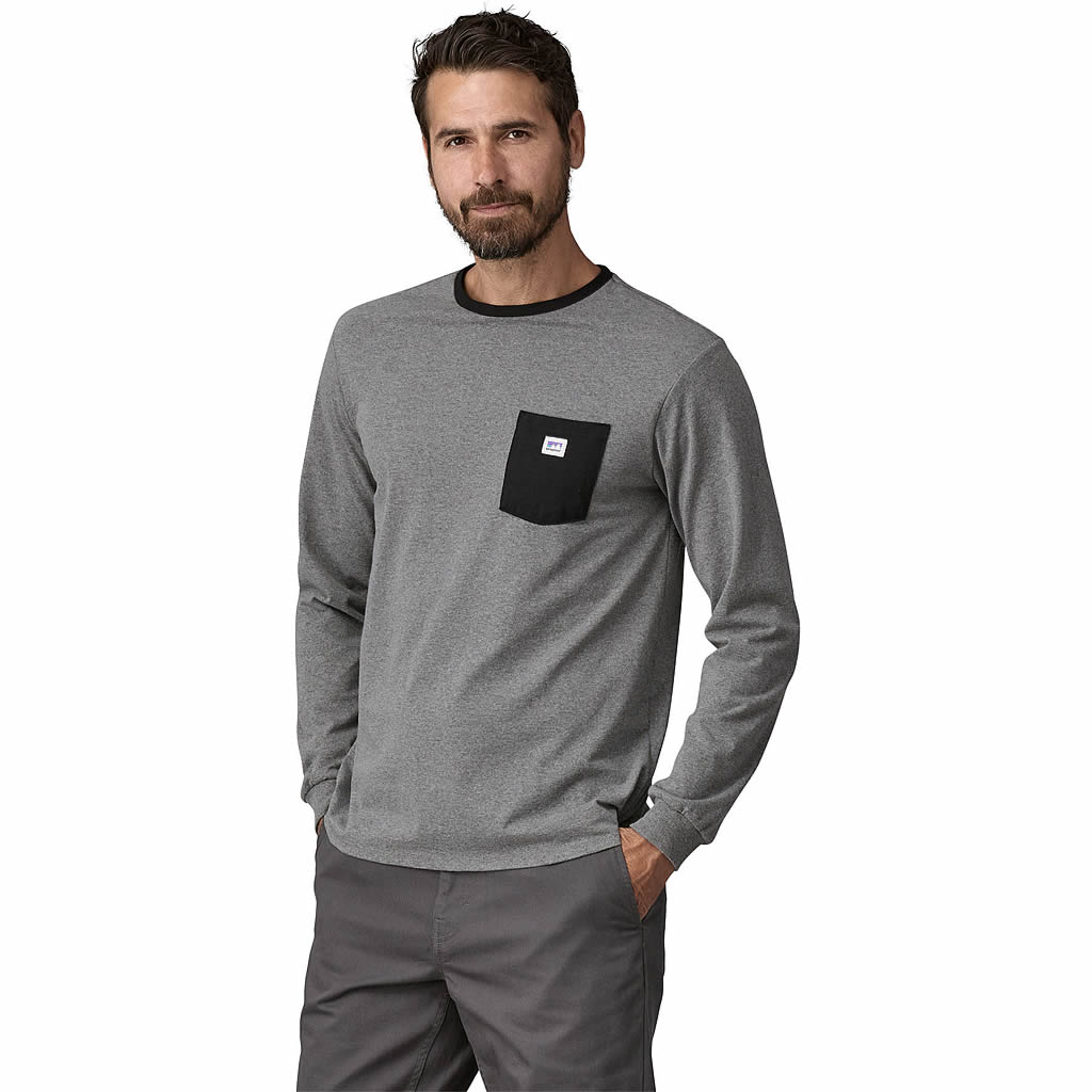 Long-Sleeved Shop Sticker Pocket Responsibili-Tee