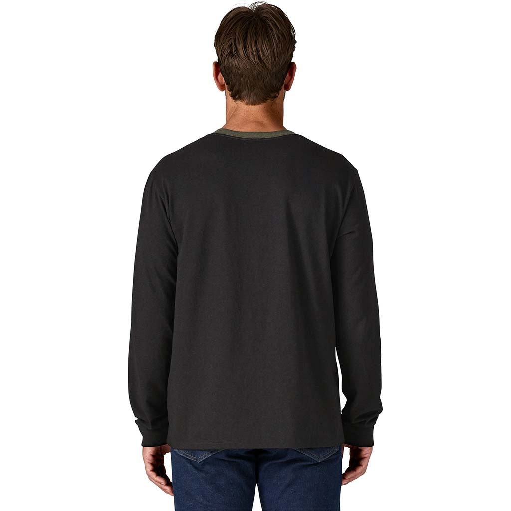 Men's Long-Sleeved Shop Sticker Pocket Responsibili-Tee