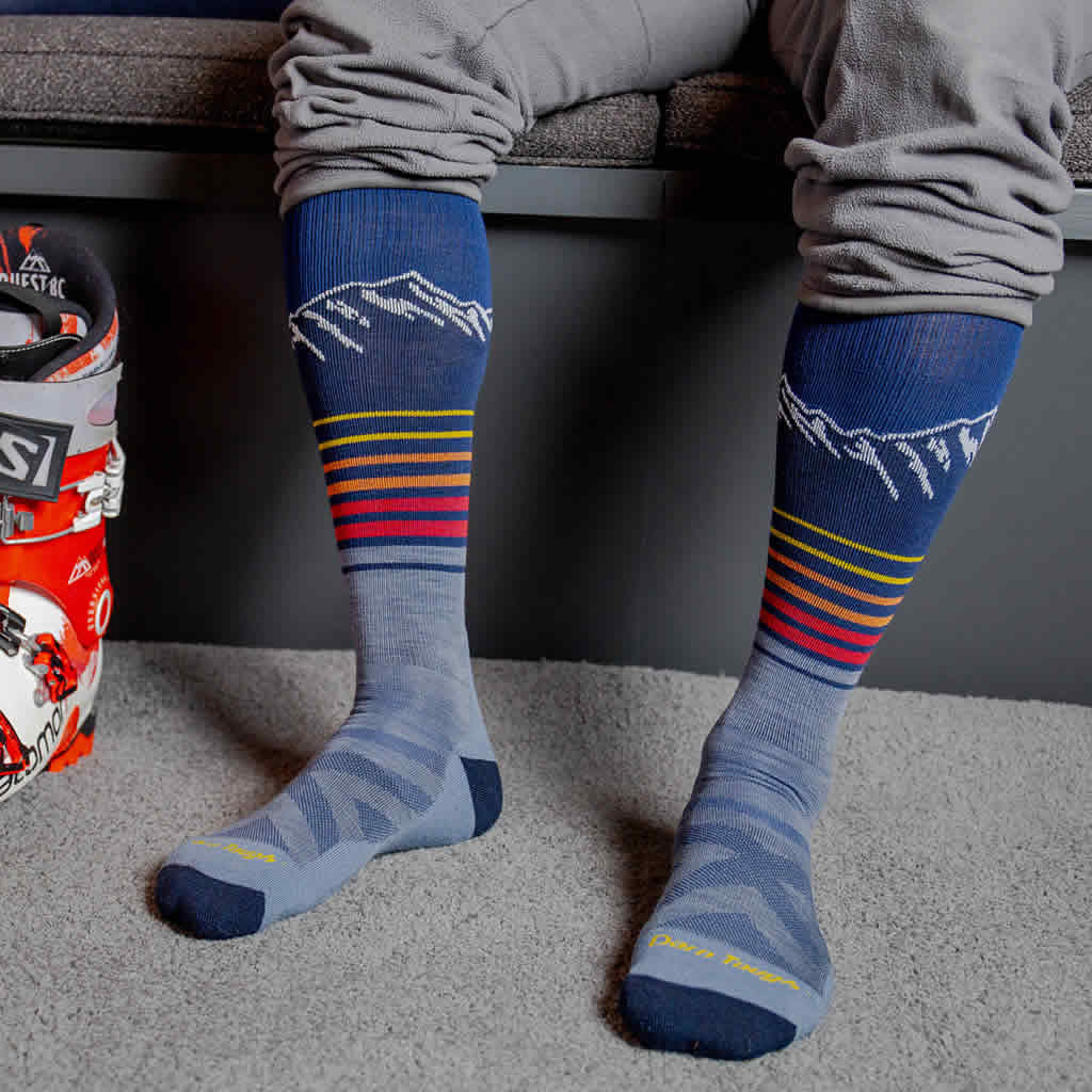 Men's Steep Lines Over-the-Calf Lightweight Ski and Snowboard Socks