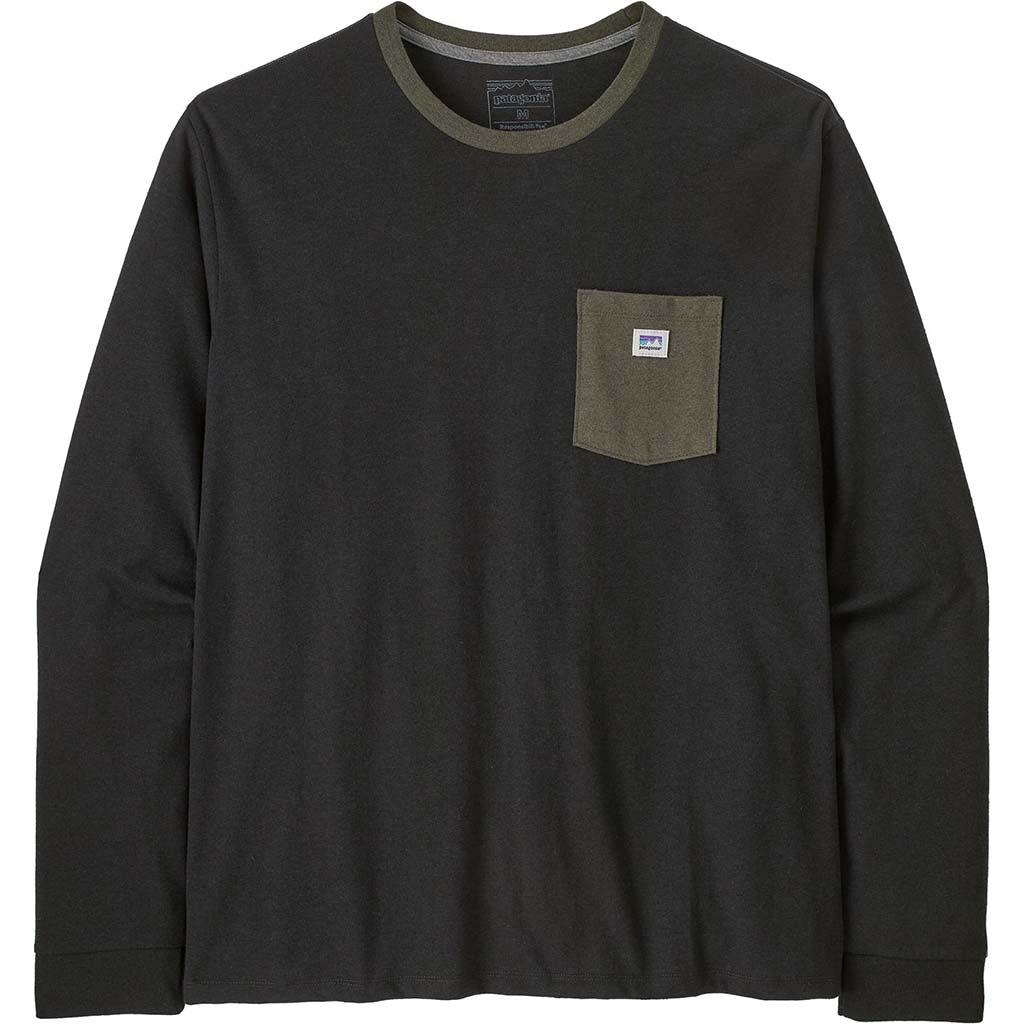 Men's Long-Sleeved Shop Sticker Pocket Responsibili-Tee