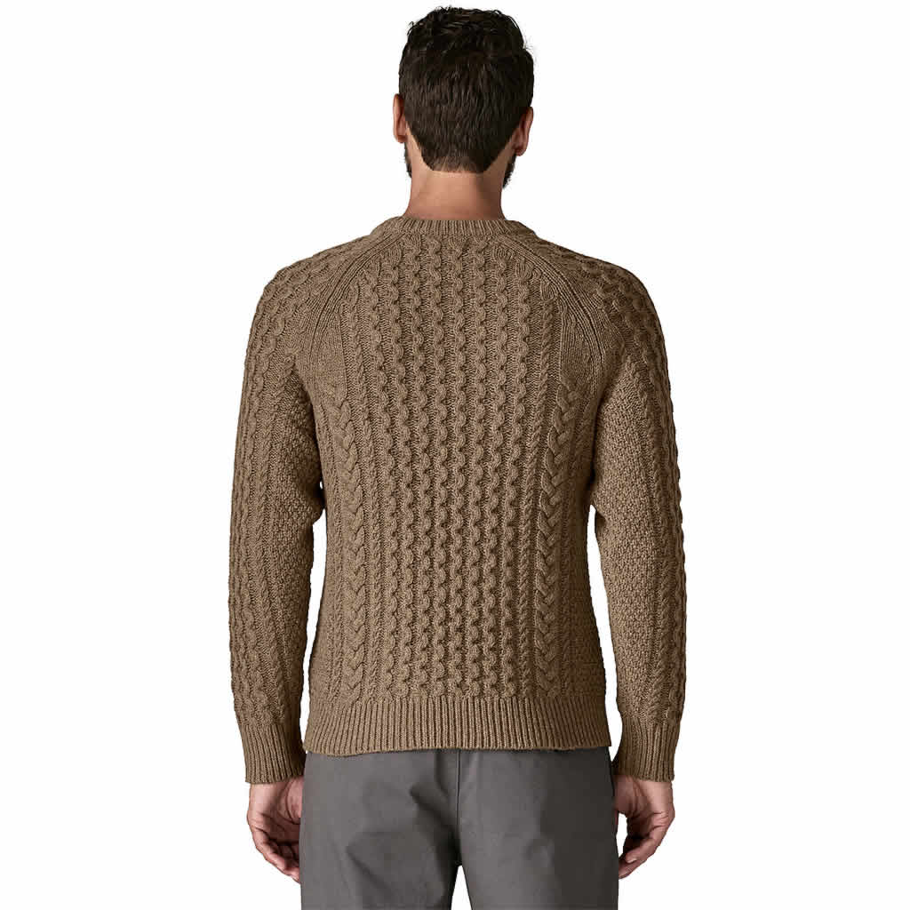 Recycled Wool-Blend Cable Knit Crewneck Sweater