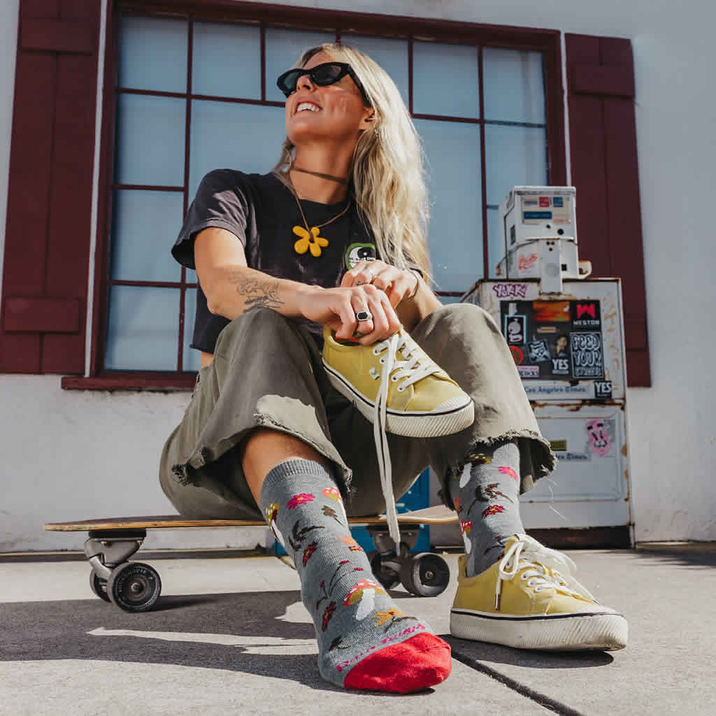 Women's Shroom Bloom Crew Lightweight Lifestyle Socks